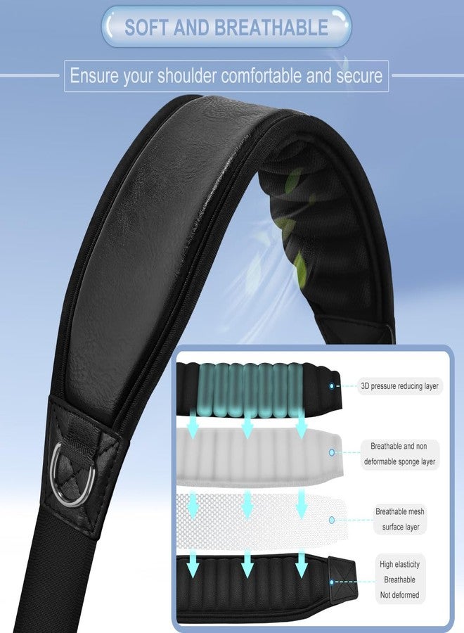 ZINZ 3D Air Cushion Bag Strap 59 inch Adjustable Belt with Fixed Ultra-Thick Padded & Dual Clasps & Swivel Hooks, Breathable and Comfort Strap for Bags，Black - Image 3